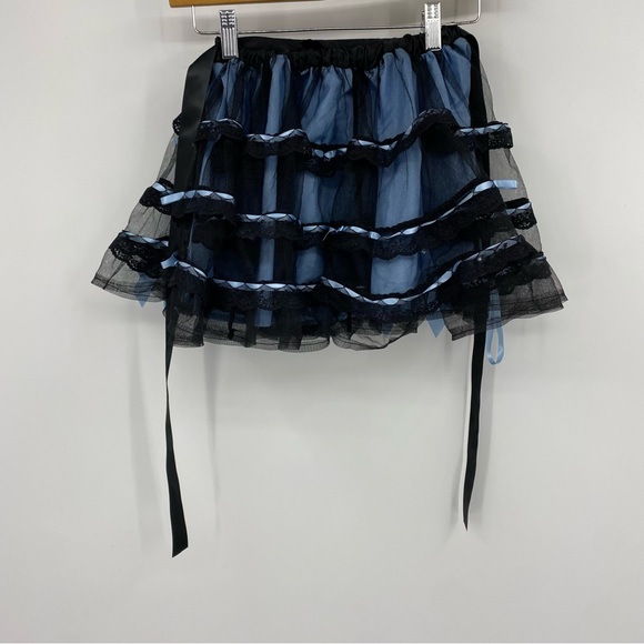 Dolls Kill Widow Clair De Lune Satin & Lace Mini Skirt XXS - Picture 4 of 10
